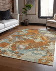 LOOMLAN Rugs Sorrin Orange Washable Indoor-Outdoor Rug