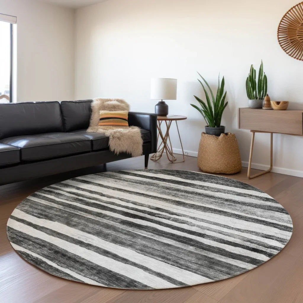 LOOMLAN Rugs Spinava Gray Washable Indoor-Outdoor Rug