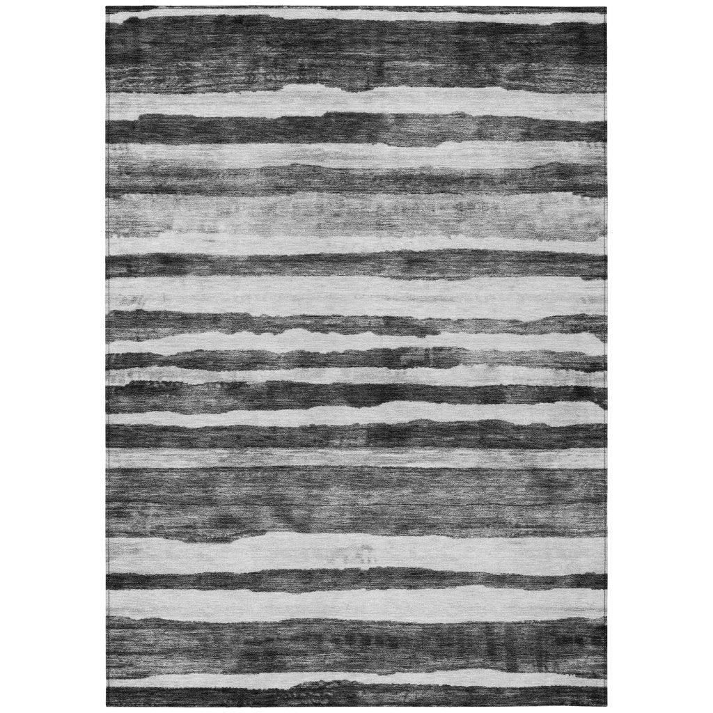 LOOMLAN Rugs Spinava Gray Washable Indoor-Outdoor Rug