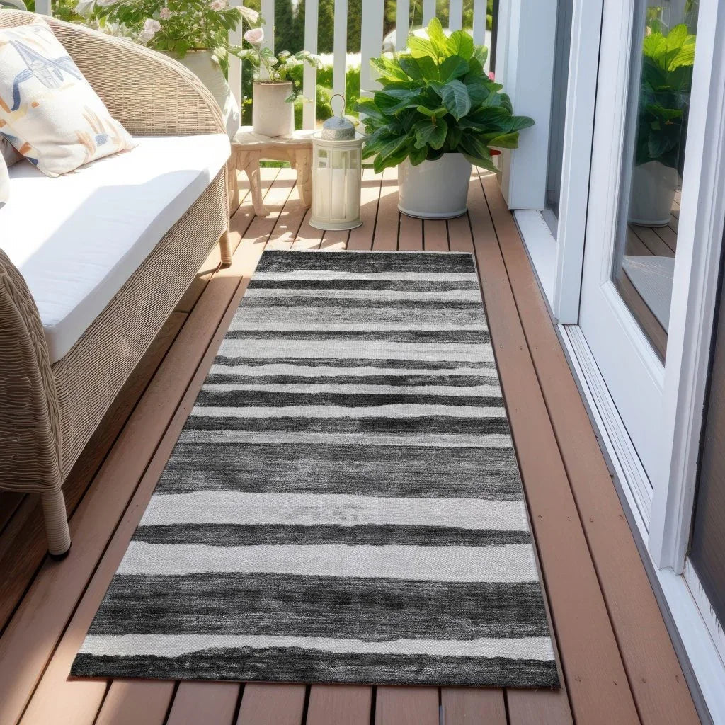 LOOMLAN Rugs Spinava Gray Washable Indoor-Outdoor Rug