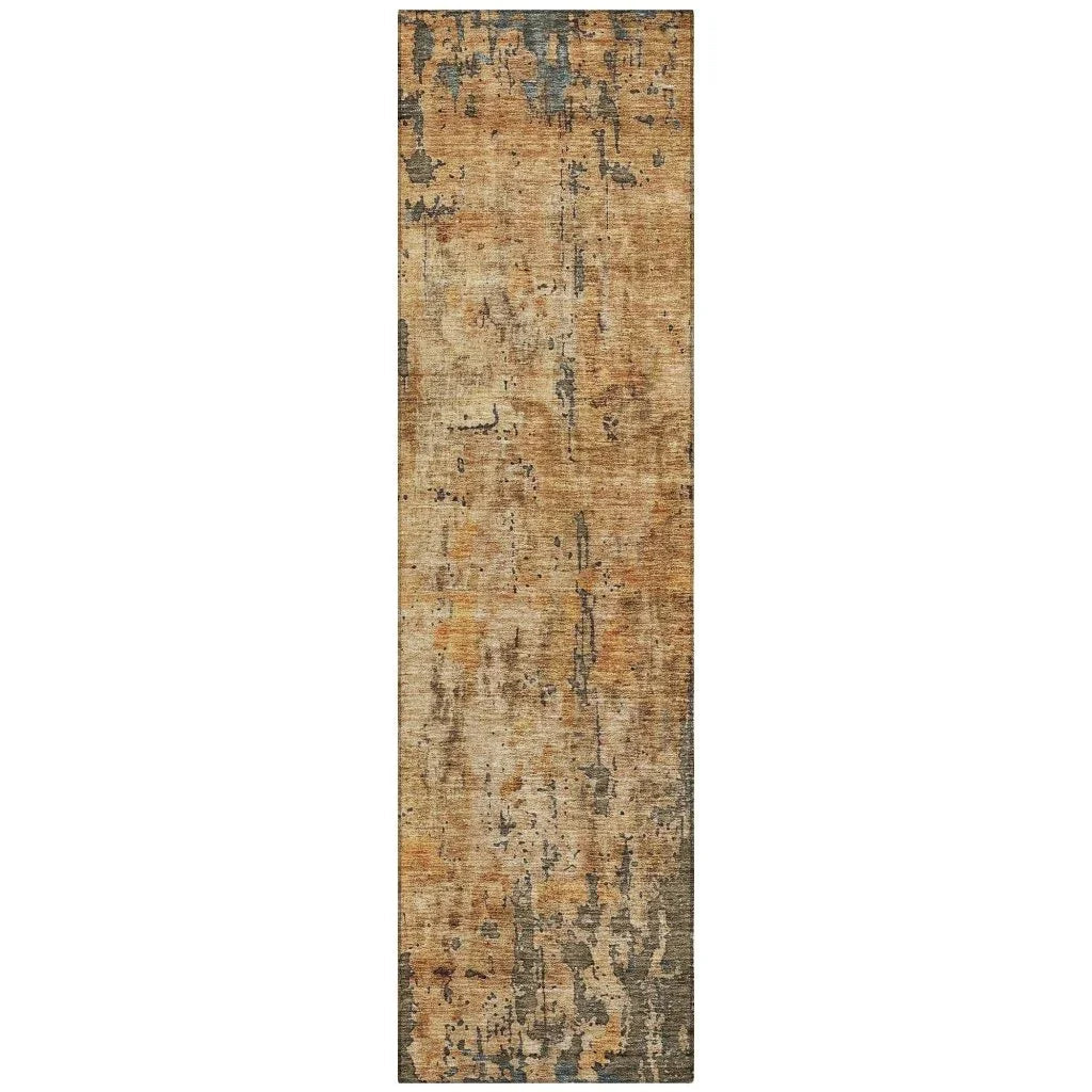LOOMLAN Rugs Spindlea Orange Washable Indoor-Outdoor Rug