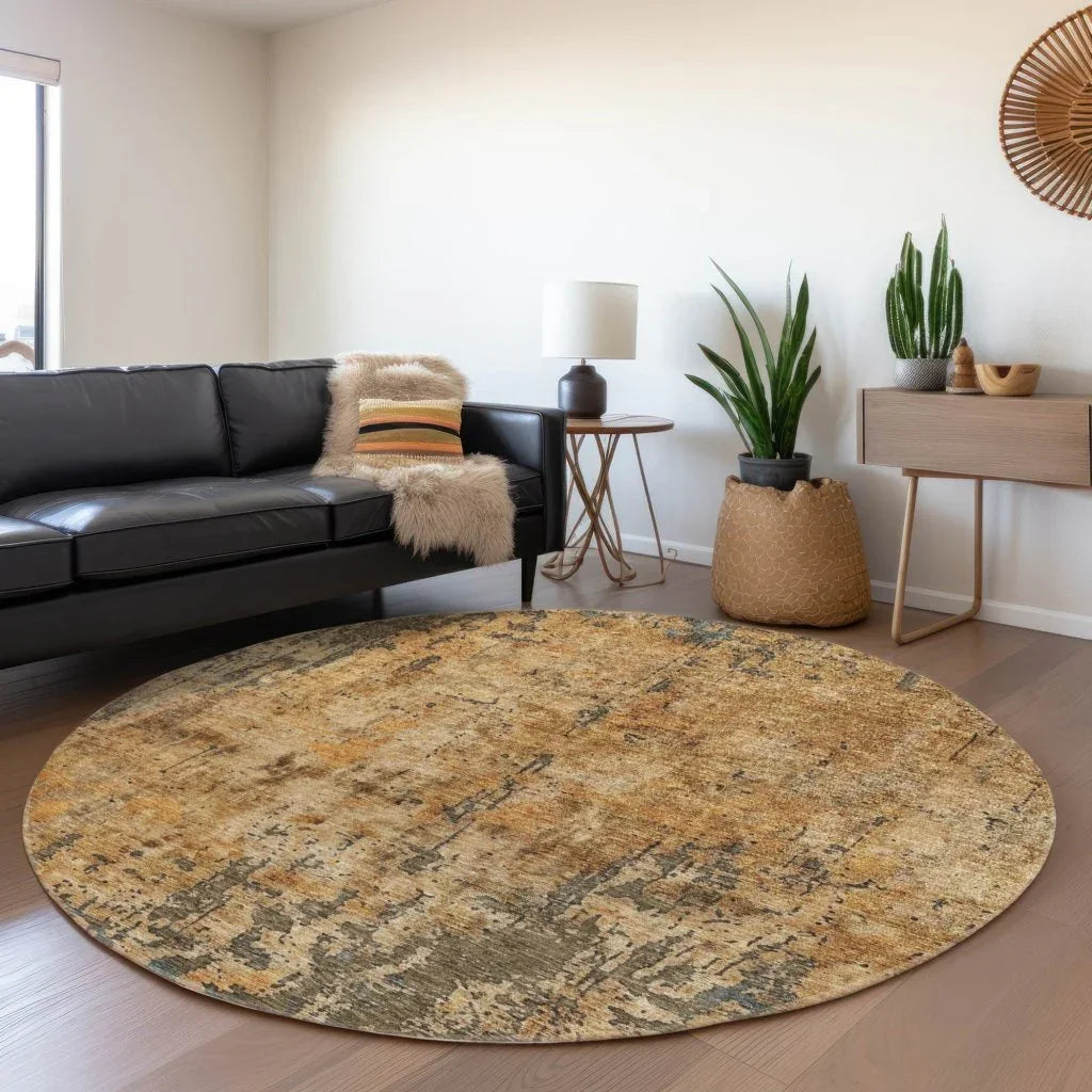 LOOMLAN Rugs Spindlea Orange Washable Indoor-Outdoor Rug