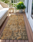 LOOMLAN Rugs Spindlea Orange Washable Indoor-Outdoor Rug