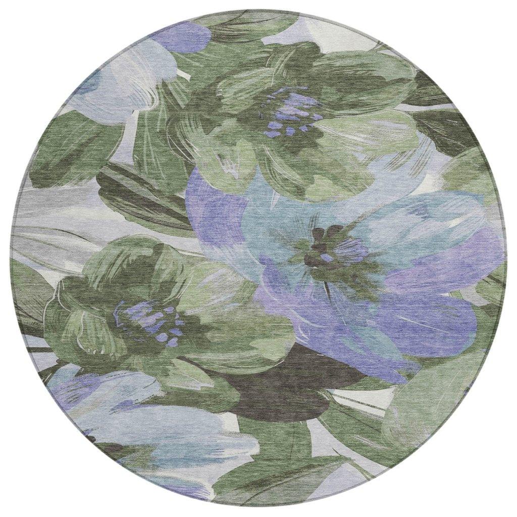 LOOMLAN Rugs Spindleya Green Washable Indoor-Outdoor Rug