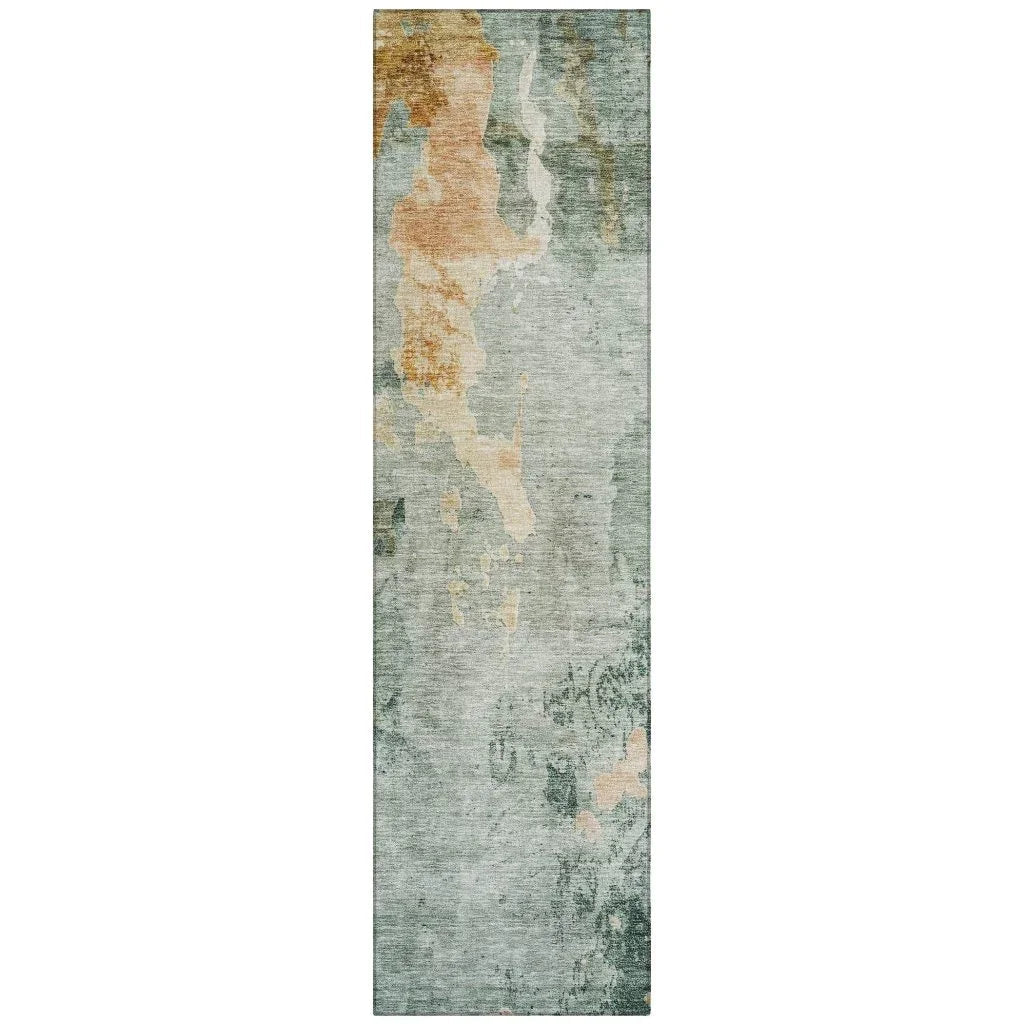 LOOMLAN Rugs Stanley Blue Washable Indoor-Outdoor Rug