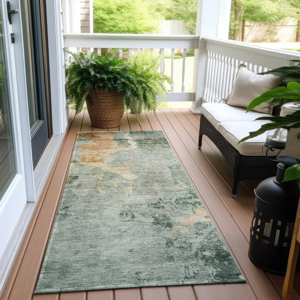 LOOMLAN Rugs Stanley Blue Washable Indoor-Outdoor Rug