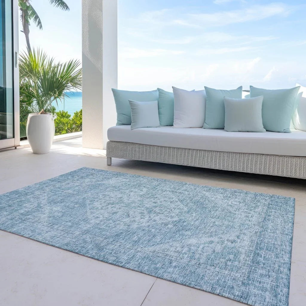 LOOMLAN Rugs Stockholm Blue Washable Indoor-Outdoor Rug