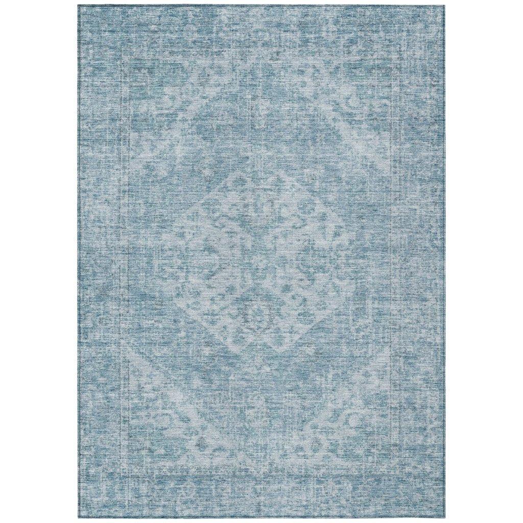 LOOMLAN Rugs Stockholm Blue Washable Indoor-Outdoor Rug
