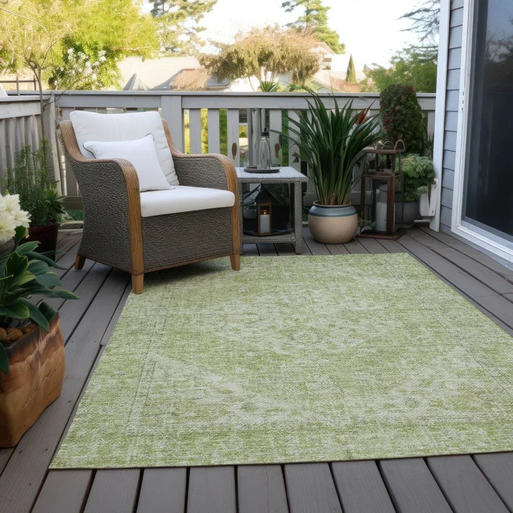 LOOMLAN Rugs Stockholm Green Washable Indoor-Outdoor Rug