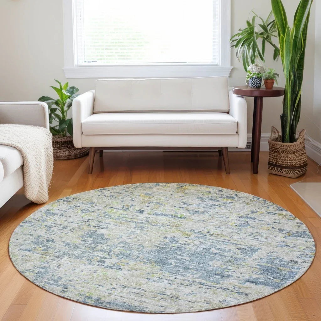 LOOMLAN Rugs Suri Blue Washable Indoor-Outdoor Rug