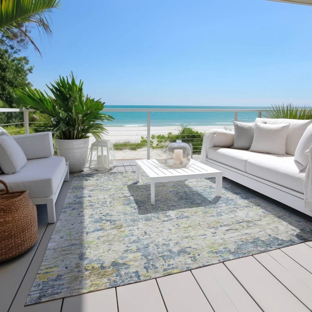 LOOMLAN Rugs Suri Blue Washable Indoor-Outdoor Rug