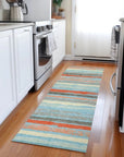 LOOMLAN Rugs Sylira Blue Washable Indoor-Outdoor Rug