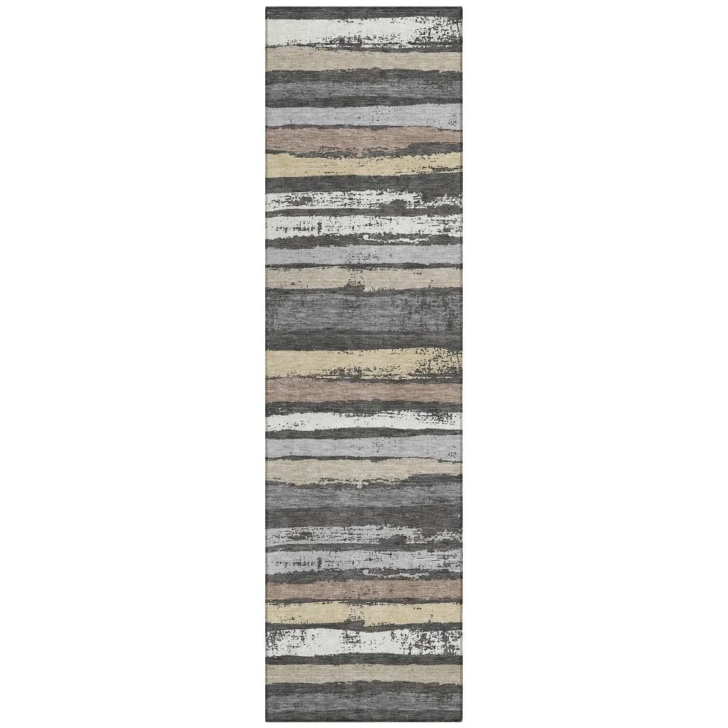 LOOMLAN Rugs Sylira Charcoal Washable Indoor-Outdoor Rug