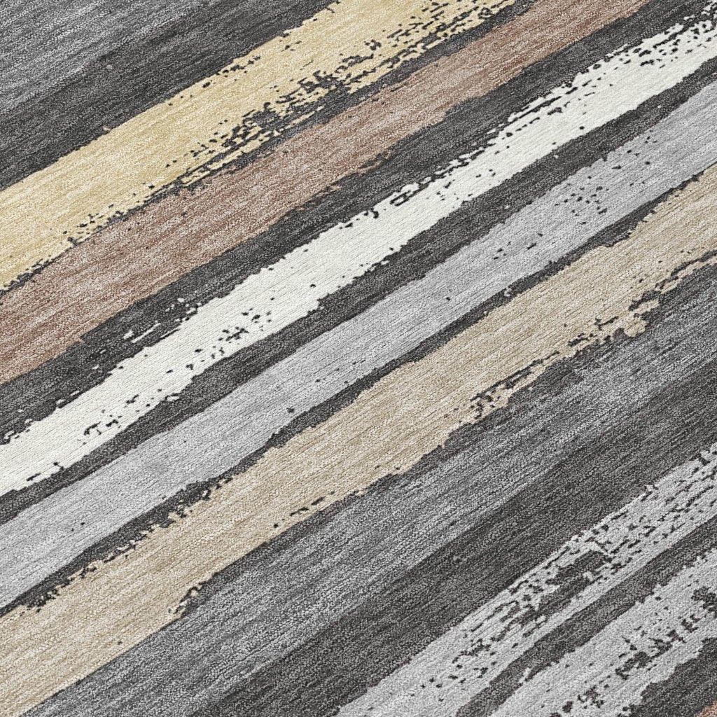 LOOMLAN Rugs Sylira Charcoal Washable Indoor-Outdoor Rug