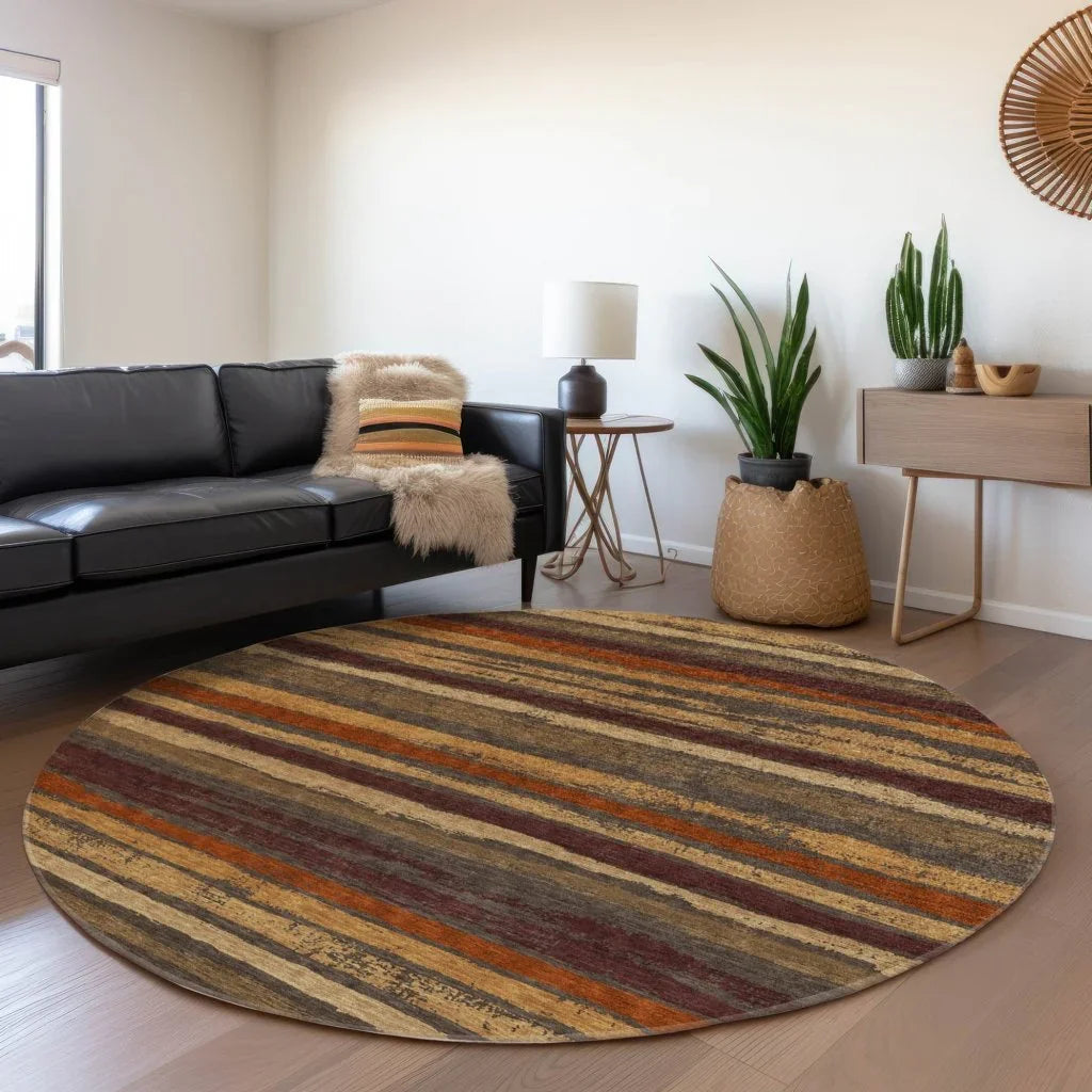 LOOMLAN Rugs Sylira Chocolate Washable Indoor-Outdoor Rug