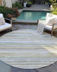 LOOMLAN Rugs Sylira Ivory Washable Indoor-Outdoor Rug