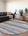 LOOMLAN Rugs Sylira Purple Washable Indoor-Outdoor Rug