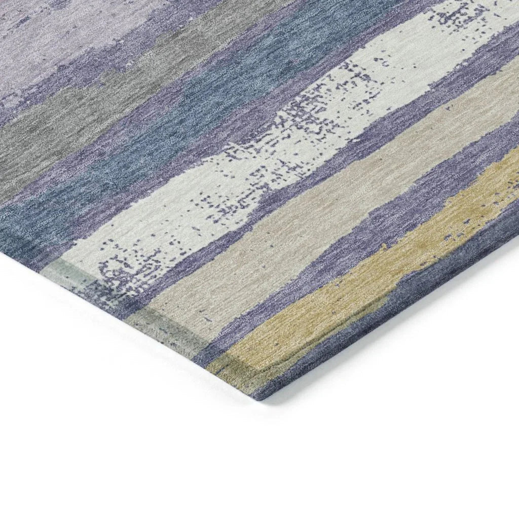 LOOMLAN Rugs Sylira Purple Washable Indoor-Outdoor Rug