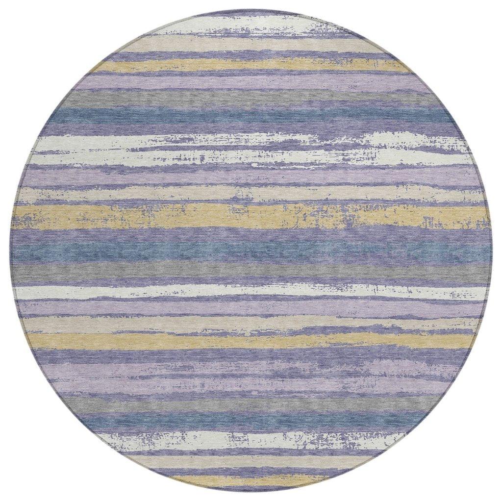 LOOMLAN Rugs Sylira Purple Washable Indoor-Outdoor Rug