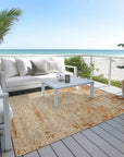 LOOMLAN Rugs Sylvaine Orange Washable Indoor-Outdoor Rug