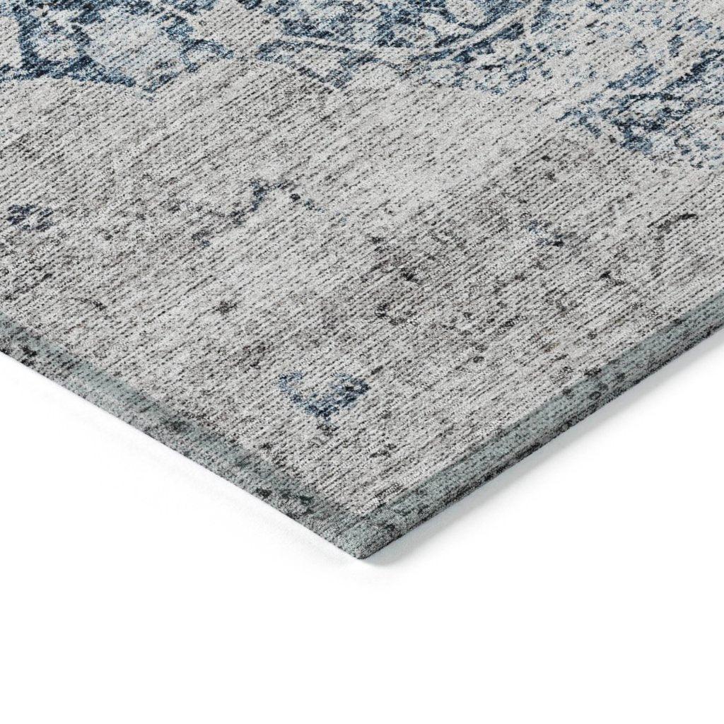 LOOMLAN Rugs Sylvia Blue Washable Indoor-Outdoor Rug