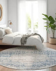 LOOMLAN Rugs Sylvia Blue Washable Indoor-Outdoor Rug