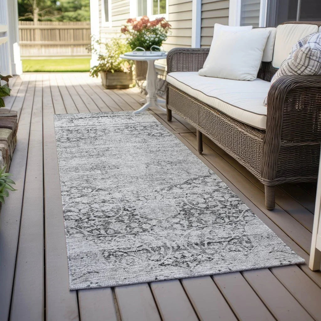 LOOMLAN Rugs Sylvia Gray Washable Indoor-Outdoor Rug