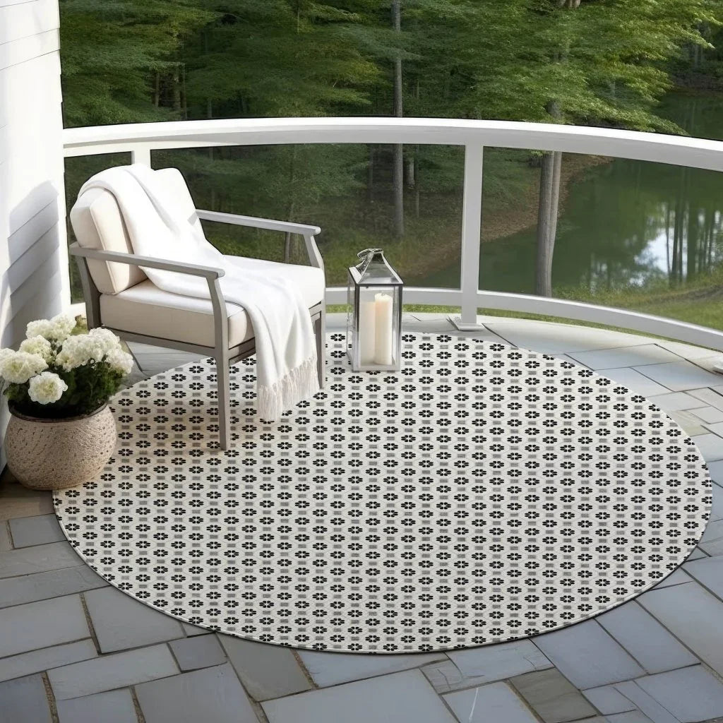 LOOMLAN Rugs Symara Ivory Washable Indoor-Outdoor Rug