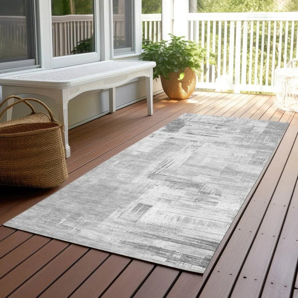 LOOMLAN Rugs Syrene Gray Washable Indoor-Outdoor Rug