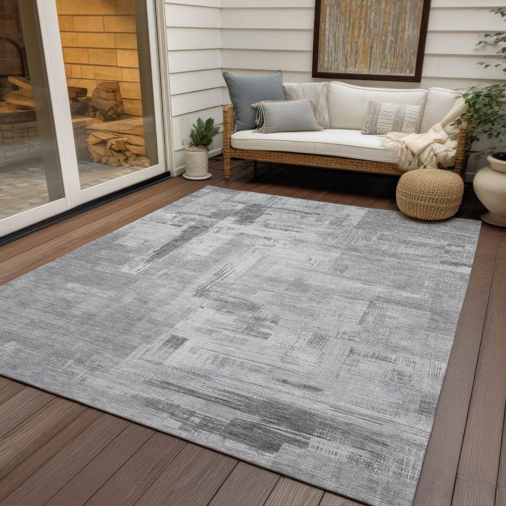 LOOMLAN Rugs Syrene Gray Washable Indoor-Outdoor Rug