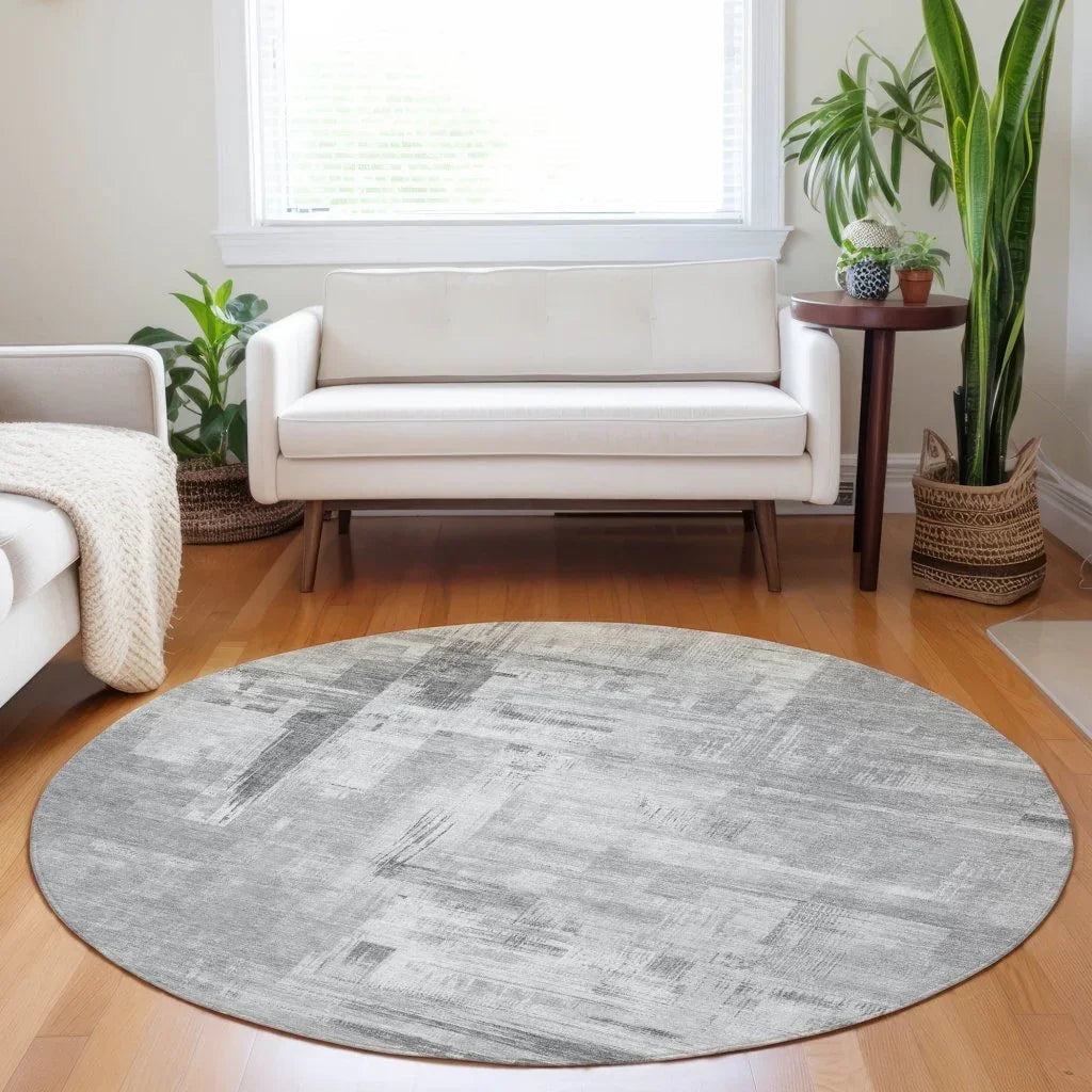 LOOMLAN Rugs Syrene Gray Washable Indoor-Outdoor Rug