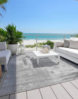 LOOMLAN Rugs Syrene Gray Washable Indoor-Outdoor Rug