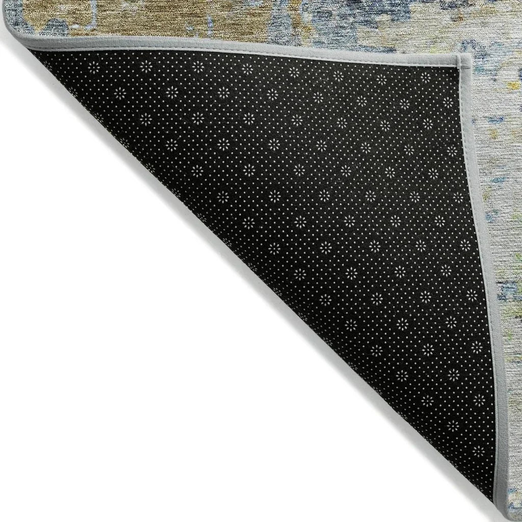 LOOMLAN Rugs Talia Blue Washable Indoor-Outdoor Rug