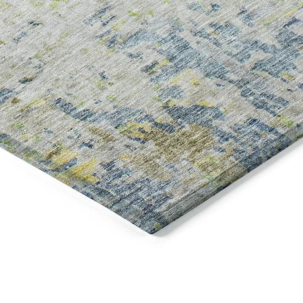 LOOMLAN Rugs Talia Blue Washable Indoor-Outdoor Rug