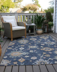 LOOMLAN Rugs Talitha Blue Washable Indoor-Outdoor Rug