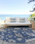 LOOMLAN Rugs Talitha Blue Washable Indoor-Outdoor Rug
