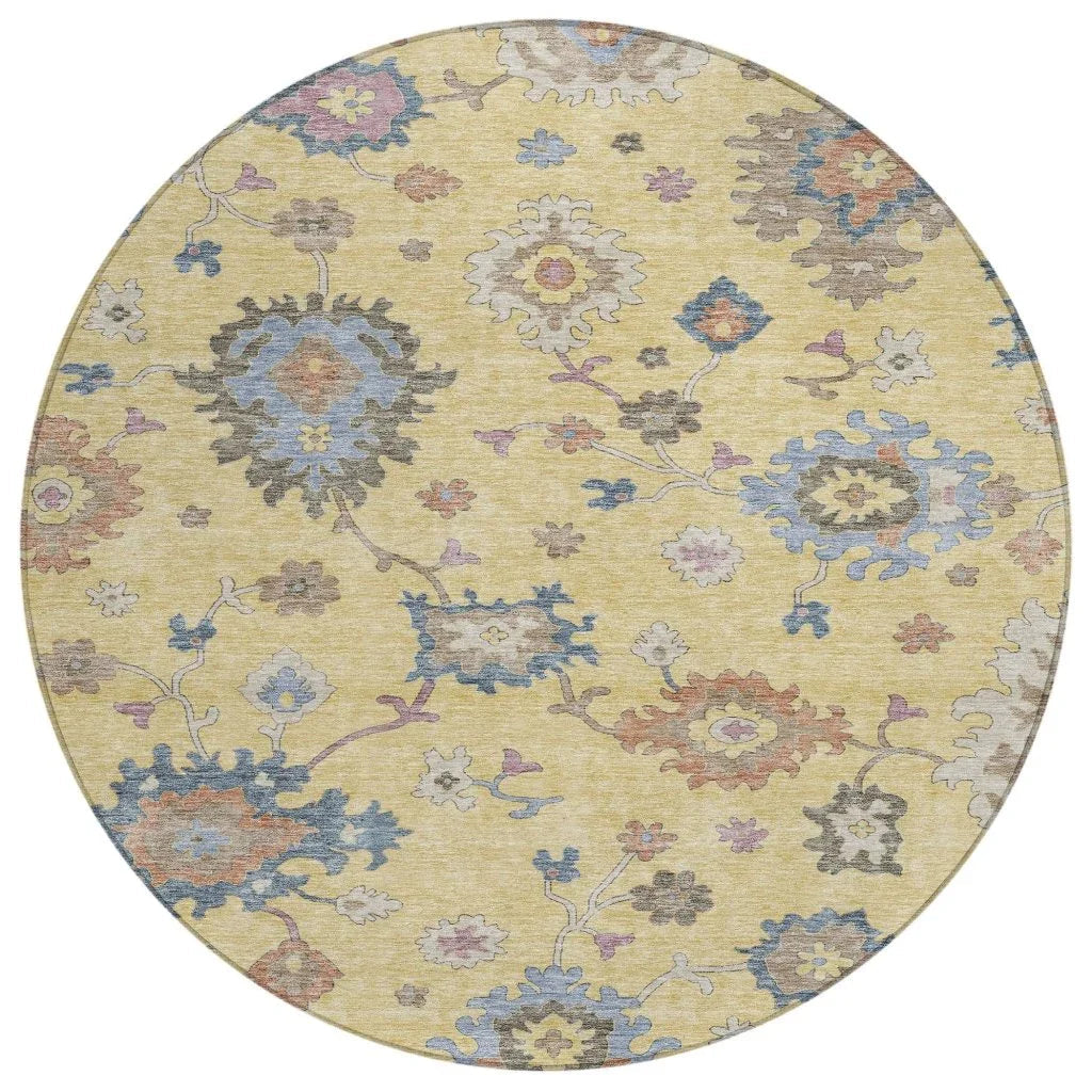 LOOMLAN Rugs Talitha Gold Washable Indoor-Outdoor Rug
