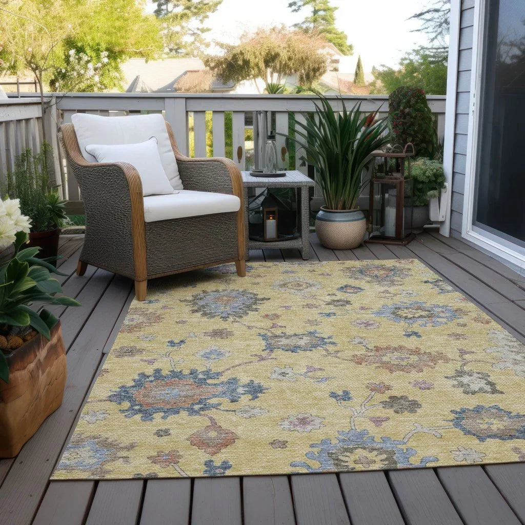 LOOMLAN Rugs Talitha Gold Washable Indoor-Outdoor Rug