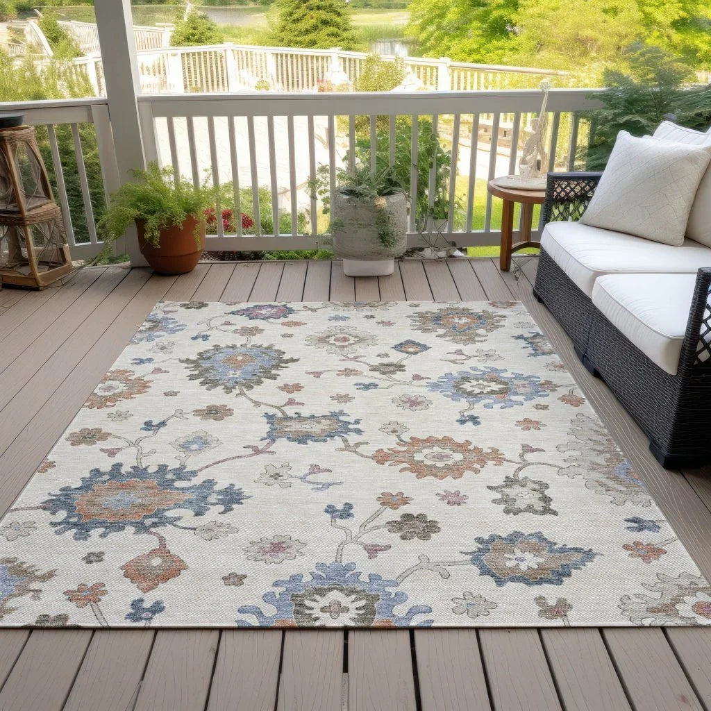 LOOMLAN Rugs Talitha Ivory Washable Indoor-Outdoor Rug