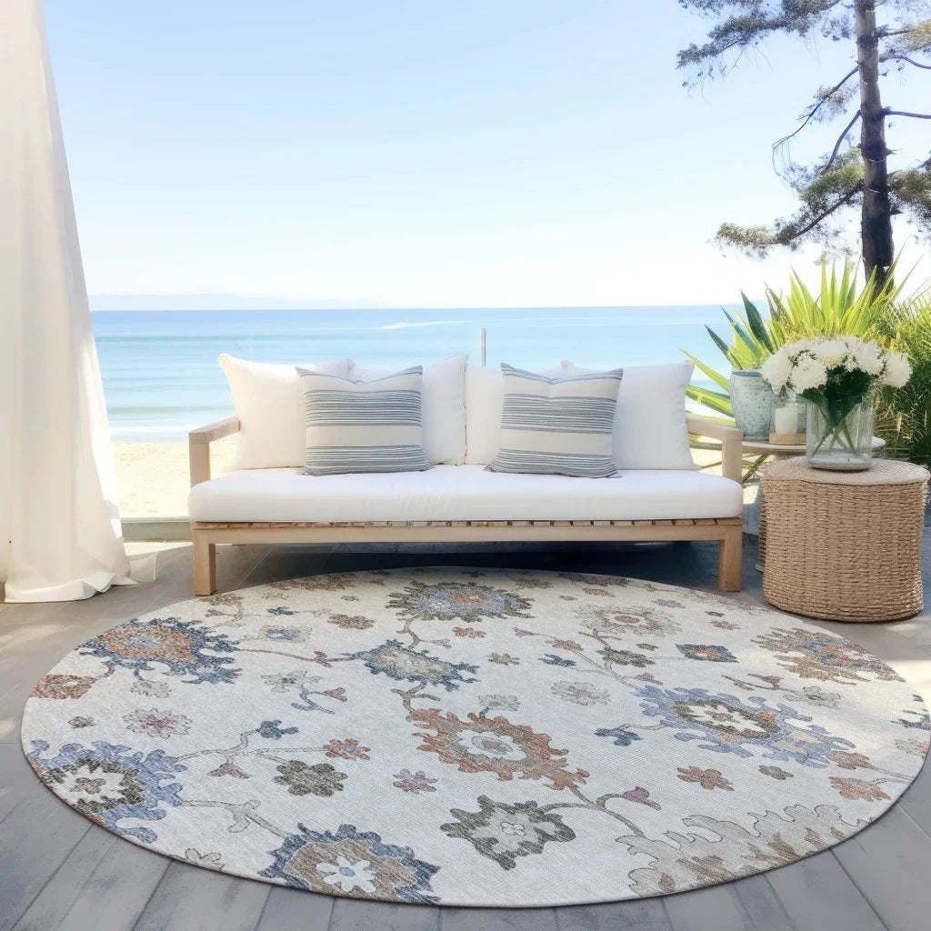 LOOMLAN Rugs Talitha Ivory Washable Indoor-Outdoor Rug