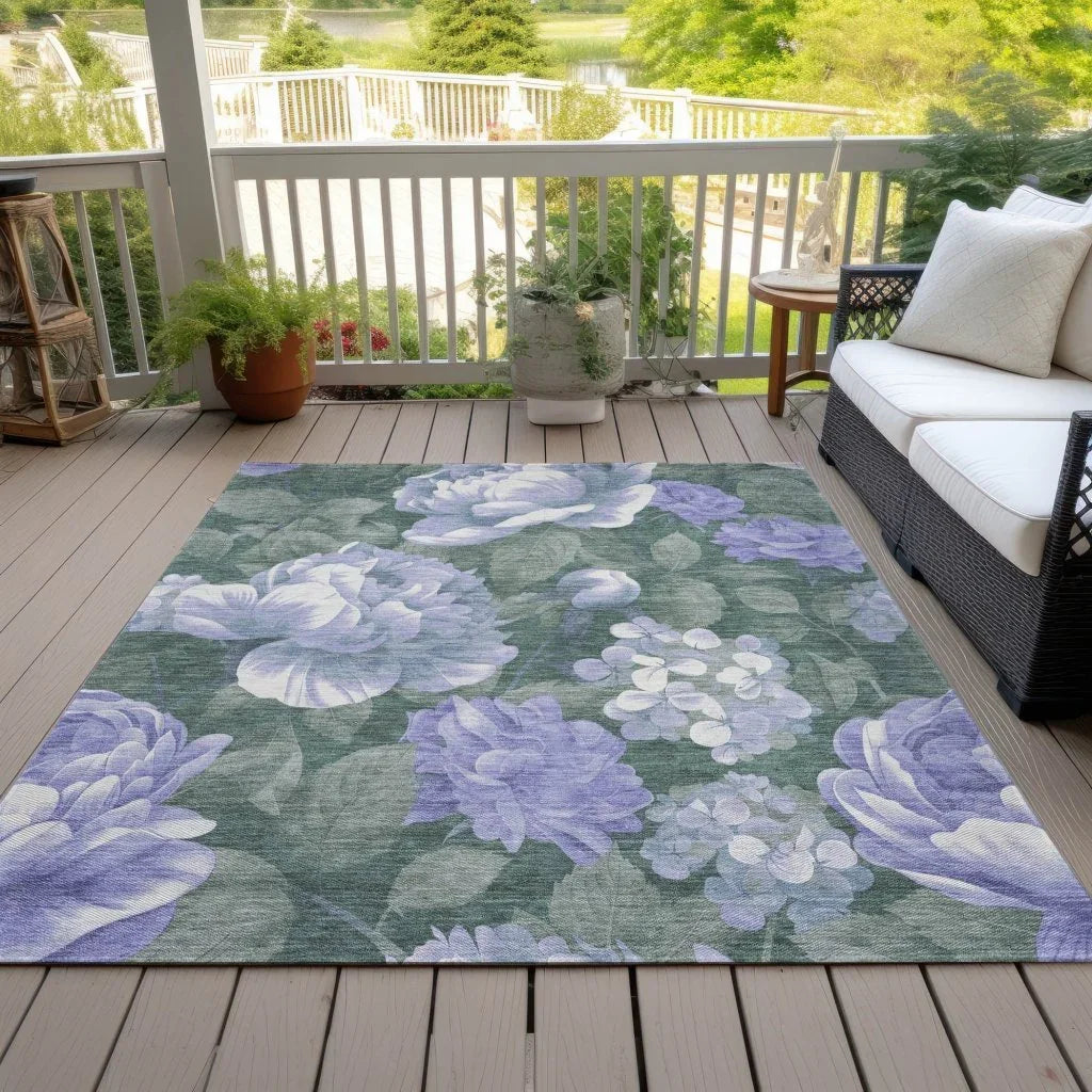 LOOMLAN Rugs Tanarra Purple Washable Indoor-Outdoor Rug