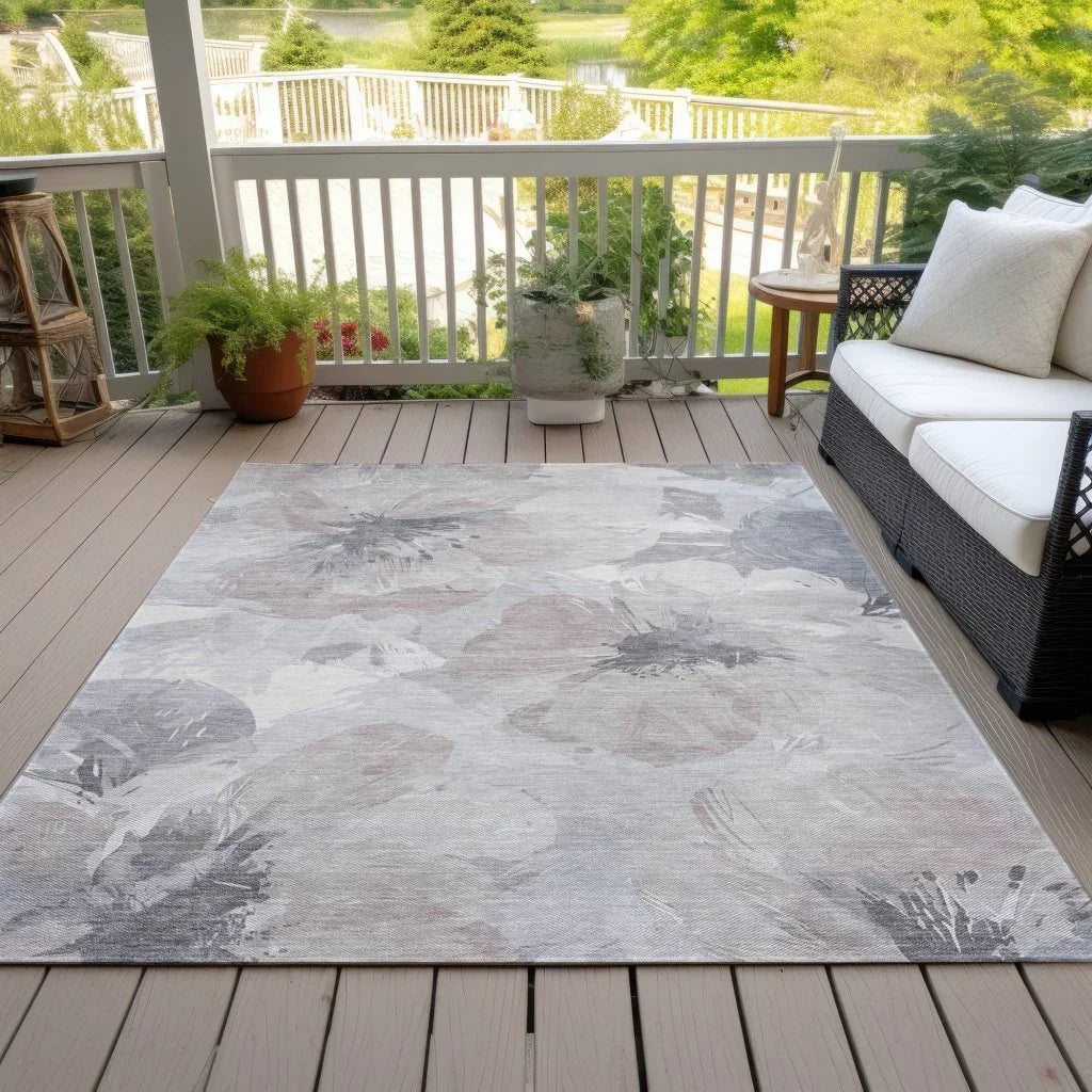 LOOMLAN Rugs Tasmina Brown Washable Indoor-Outdoor Rug