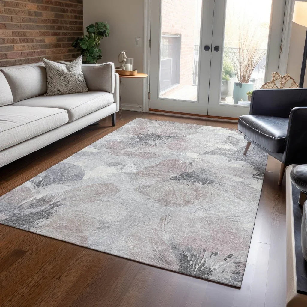 LOOMLAN Rugs Tasmina Brown Washable Indoor-Outdoor Rug