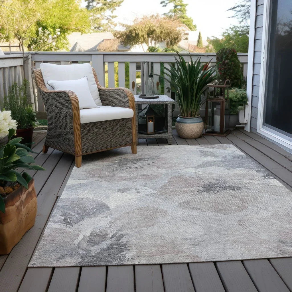 LOOMLAN Rugs Tasmina Brown Washable Indoor-Outdoor Rug
