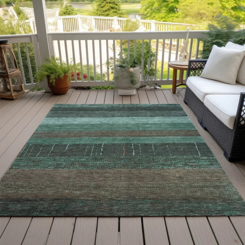LOOMLAN Rugs Tembira Teal Washable Indoor-Outdoor Rug