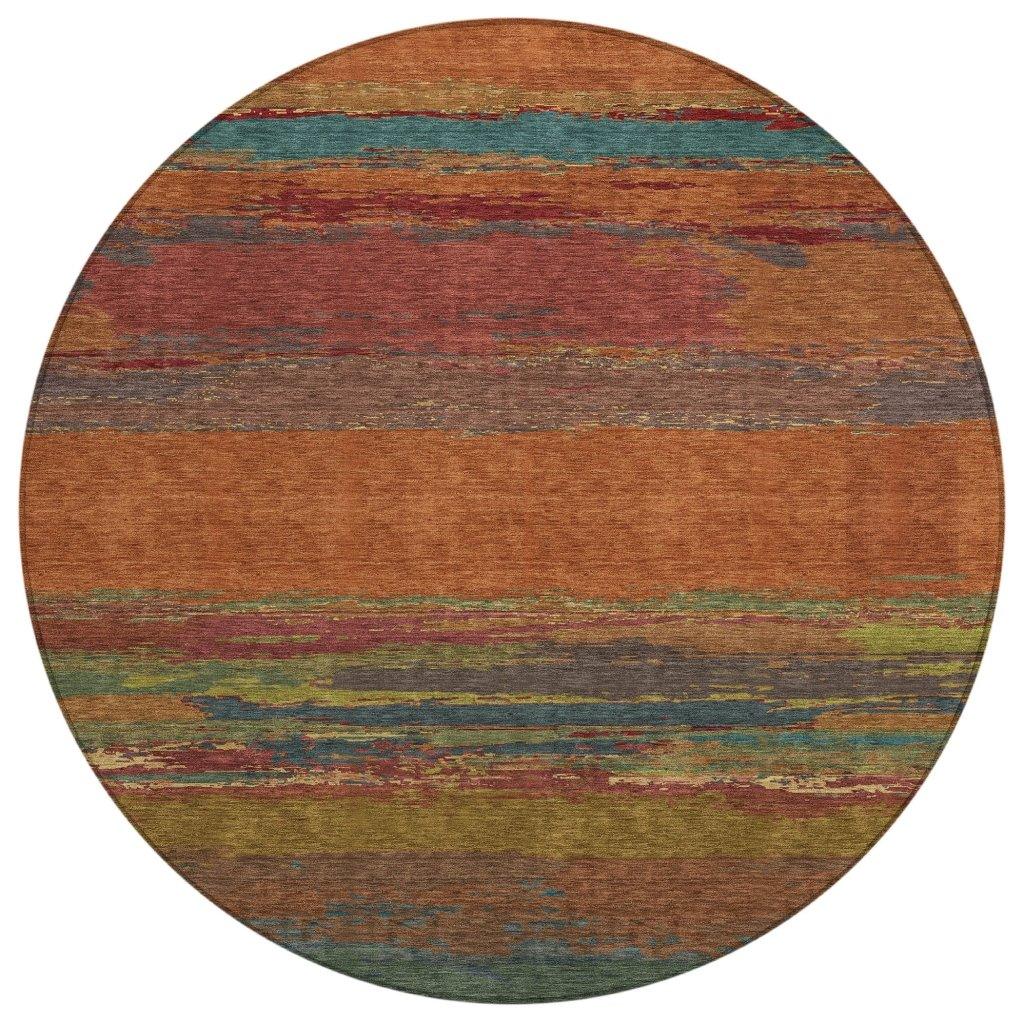 LOOMLAN Rugs Temira Orange Washable Indoor-Outdoor Rug