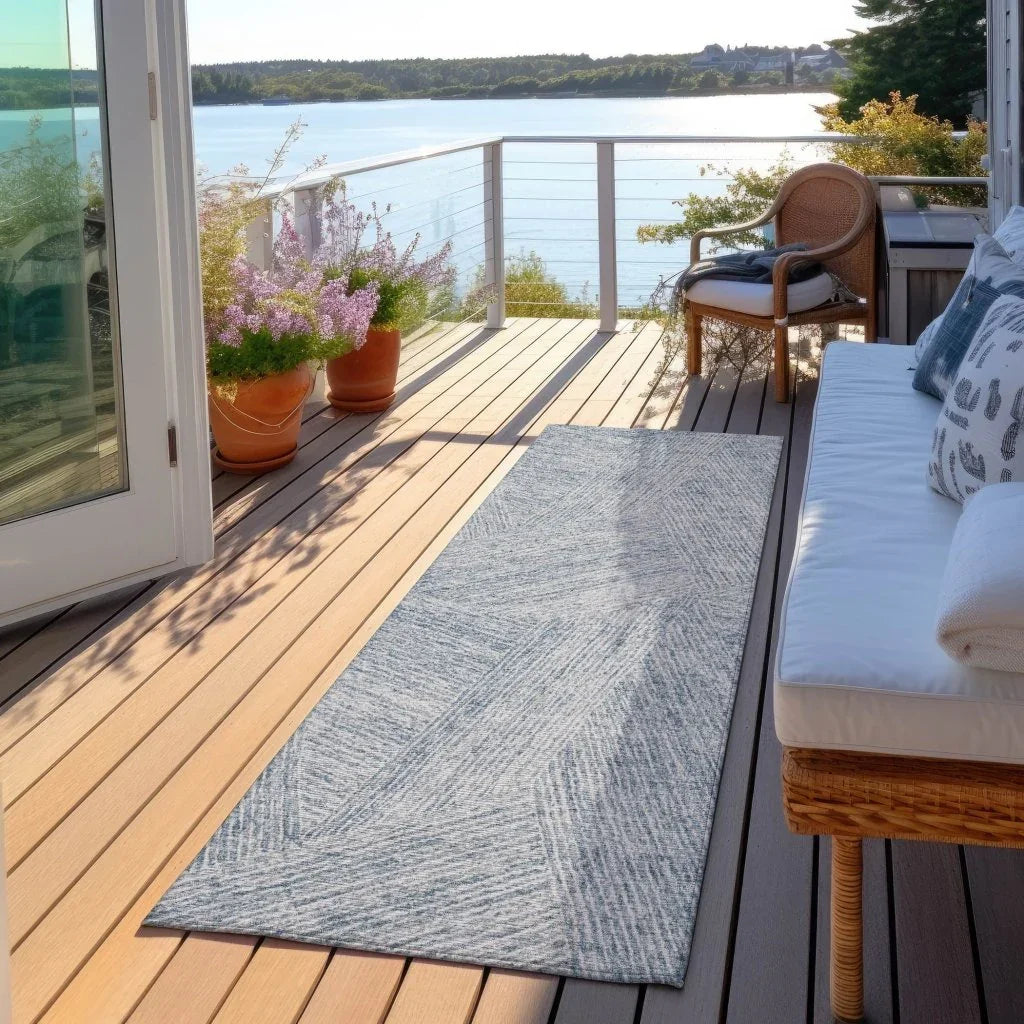 LOOMLAN Rugs Terra Blue Washable Indoor-Outdoor Rug
