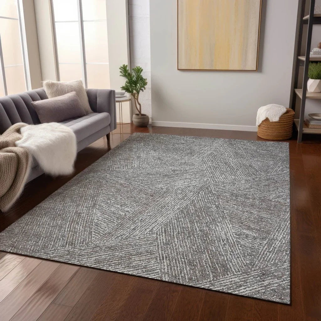 LOOMLAN Rugs Terra Gray Washable Indoor-Outdoor Rug