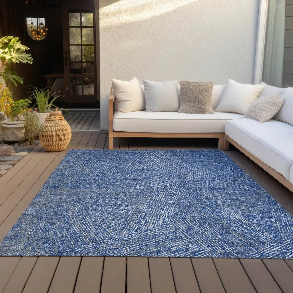 LOOMLAN Rugs Terra Navy Washable Indoor-Outdoor Rug