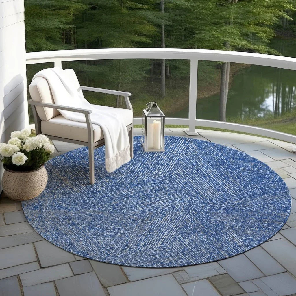 LOOMLAN Rugs Terra Navy Washable Indoor-Outdoor Rug